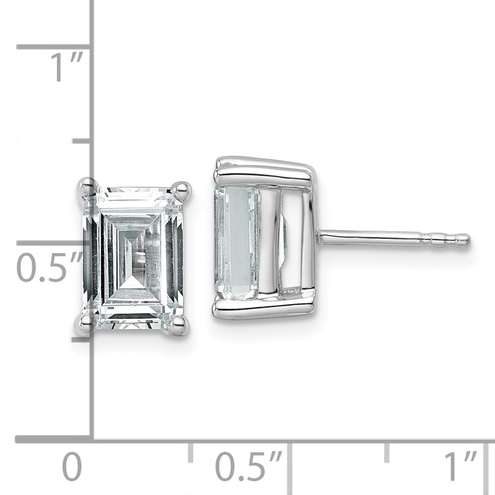 14kw 4 ctw Cert Lab Grown Dia VS+ F+ Emerald 4 Prong Hvy Wt Earring-EM8798-400C-WLD