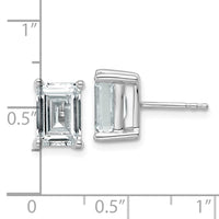 14kw 4 ctw Cert Lab Grown Dia VS+ F+ Emerald 4 Prong Hvy Wt Earring-EM8798-400C-WLD