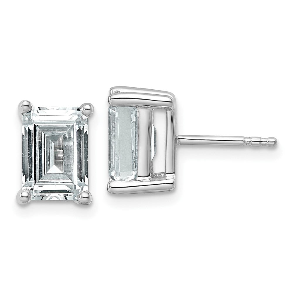 14kw 4 ctw Cert Lab Grown Dia VS+ F+ Emerald 4 Prong Hvy Wt Earring-EM8798-400C-WLD