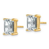 14ky 4 ctw Cert Lab Grown Dia VS+ F+ Emerald 4 Prong Hvy Wt Earring-EM8798-400C-LD