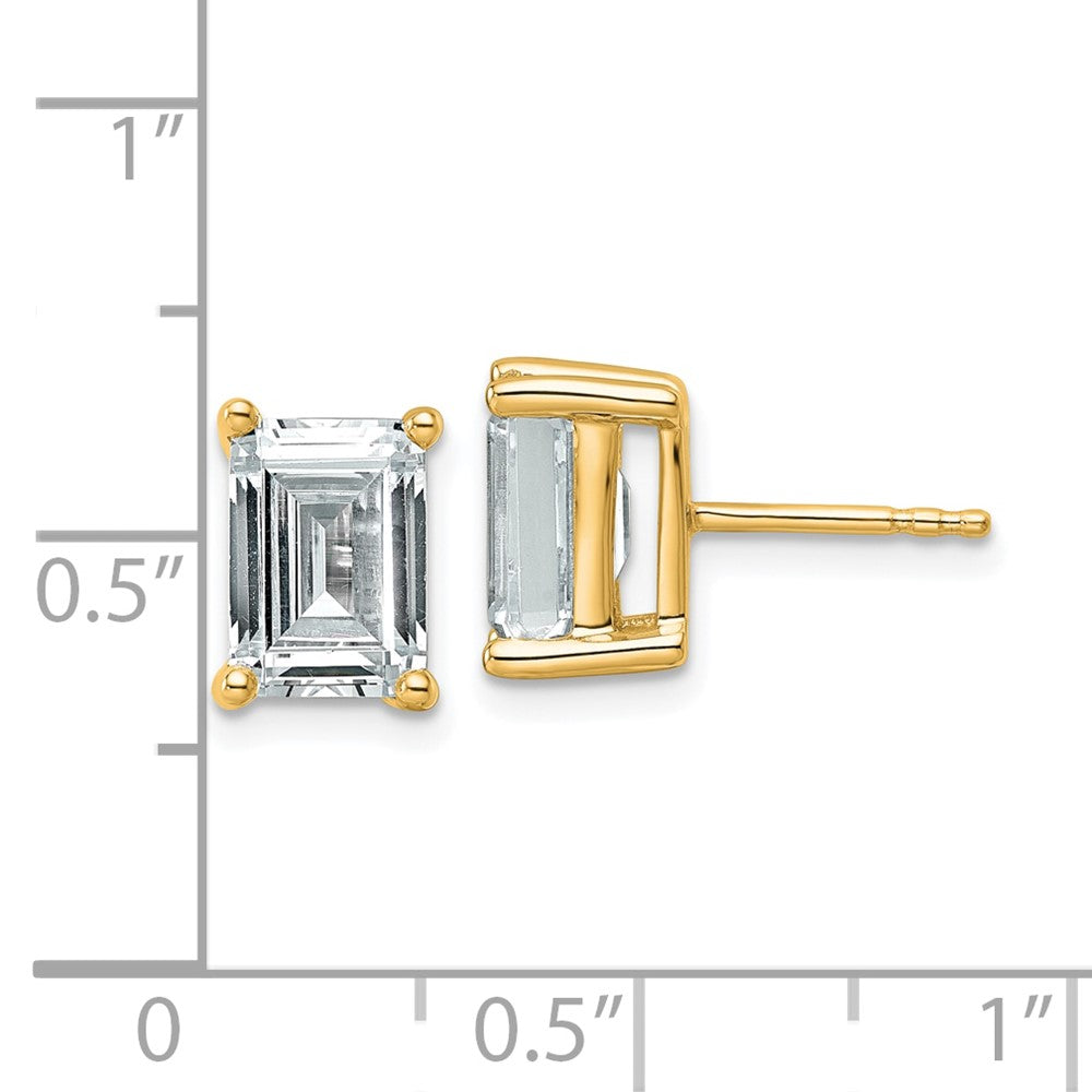 14ky 4 ctw Cert Lab Grown Dia VS+ F+ Emerald 4 Prong Hvy Wt Earring-EM8798-400C-LD