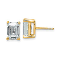 14ky 4 ctw Cert Lab Grown Dia VS+ F+ Emerald 4 Prong Hvy Wt Earring-EM8798-400C-LD