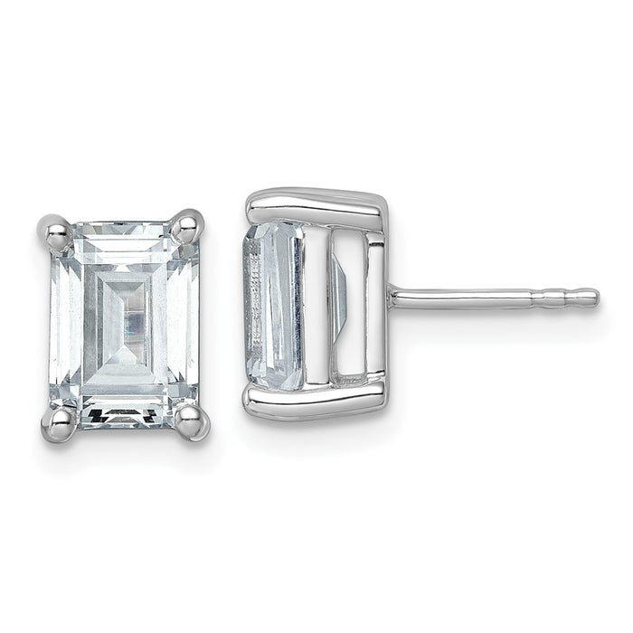 14kw 5 ctw Cert Lab Grown Dia VS+ F+ Emerald 4 Prong Hvy Wt Earring-EM8798-500C-WLD