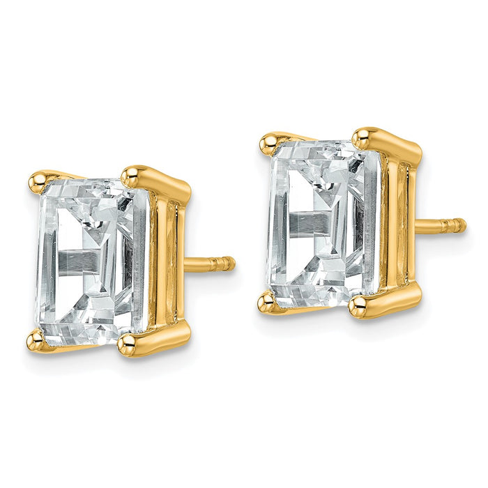 14ky 6 ctw Cert Lab Grown Dia VS/SI+ G+ Emerald 4 Prong Hvy Wt Earring-EM8798-600C-LG