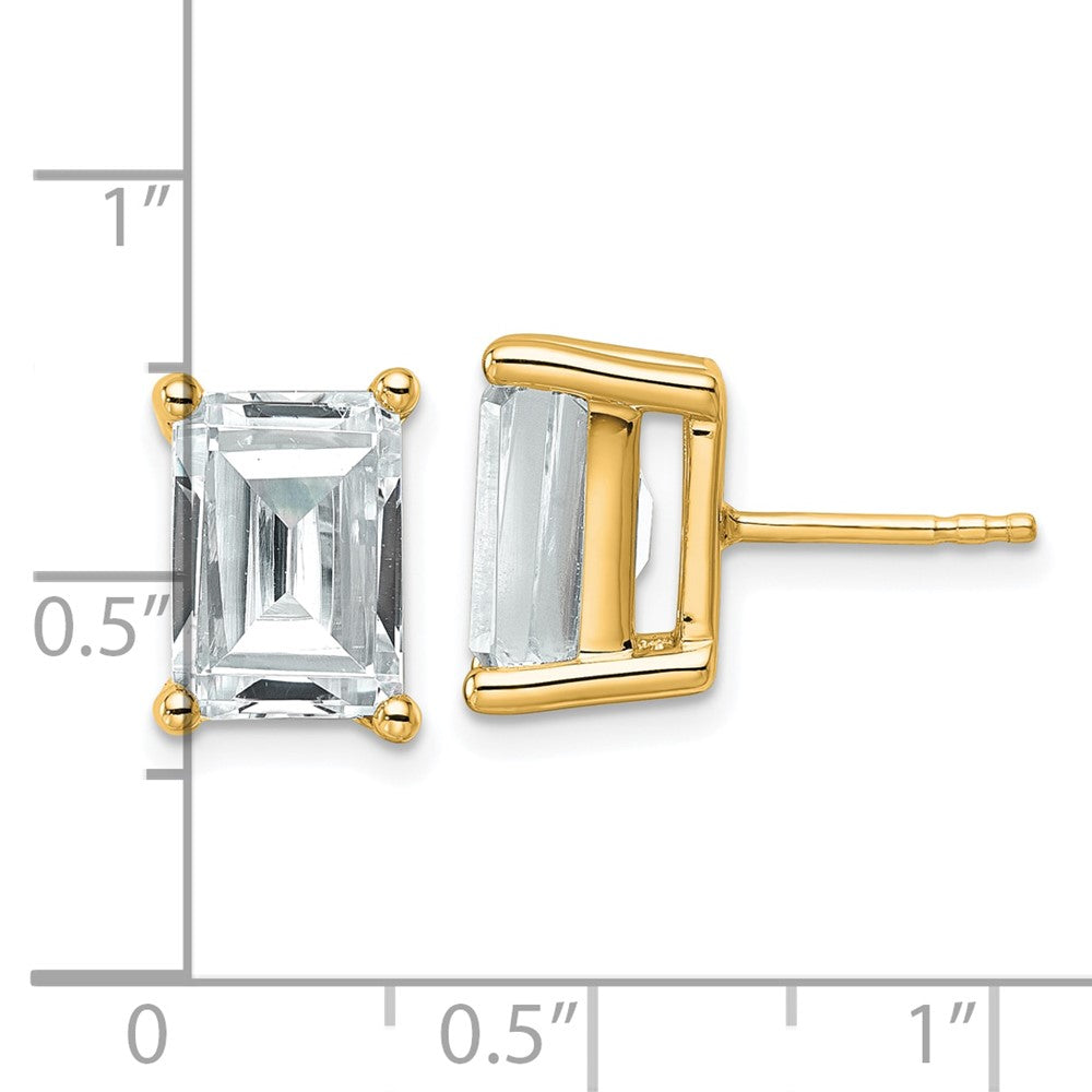 14ky 6 ctw Cert Lab Grown Dia VS/SI+ G+ Emerald 4 Prong Hvy Wt Earring-EM8798-600C-LG