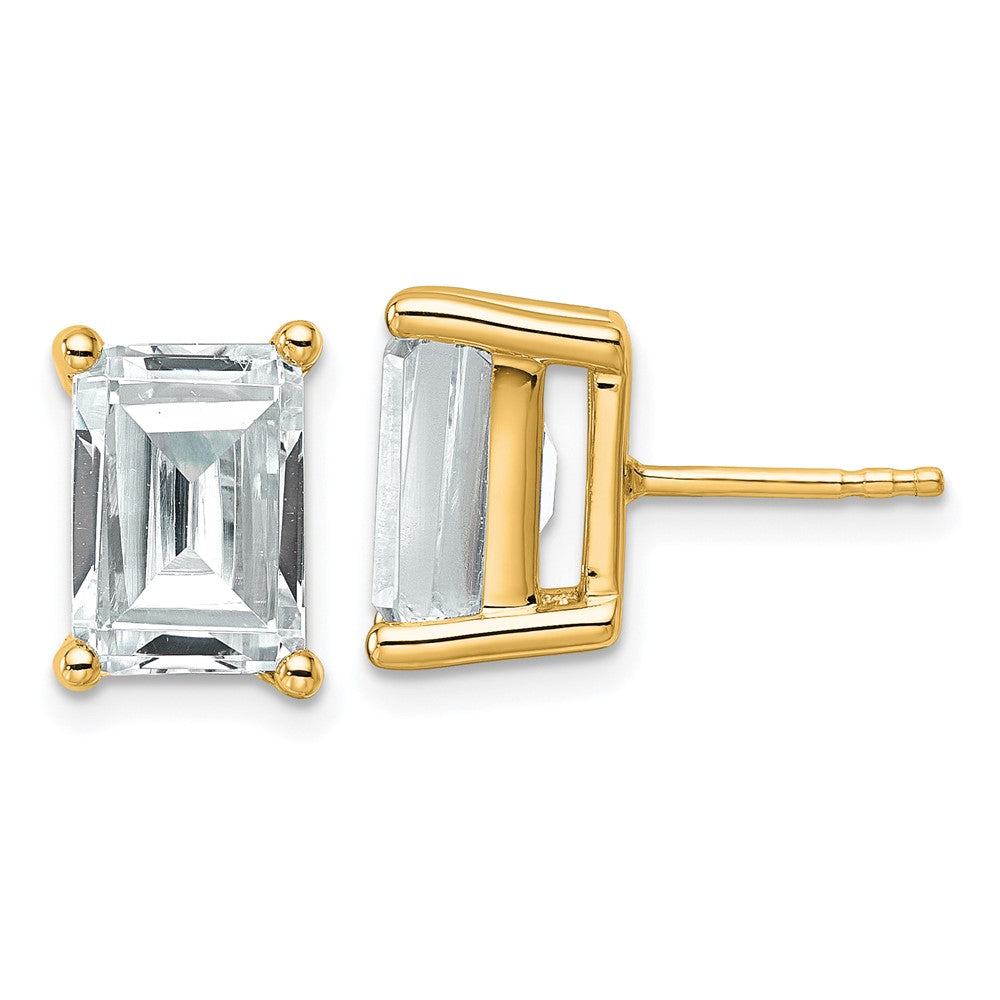 14ky 6 ctw Cert Lab Grown Dia VS/SI+ G+ Emerald 4 Prong Hvy Wt Earring-EM8798-600C-LG