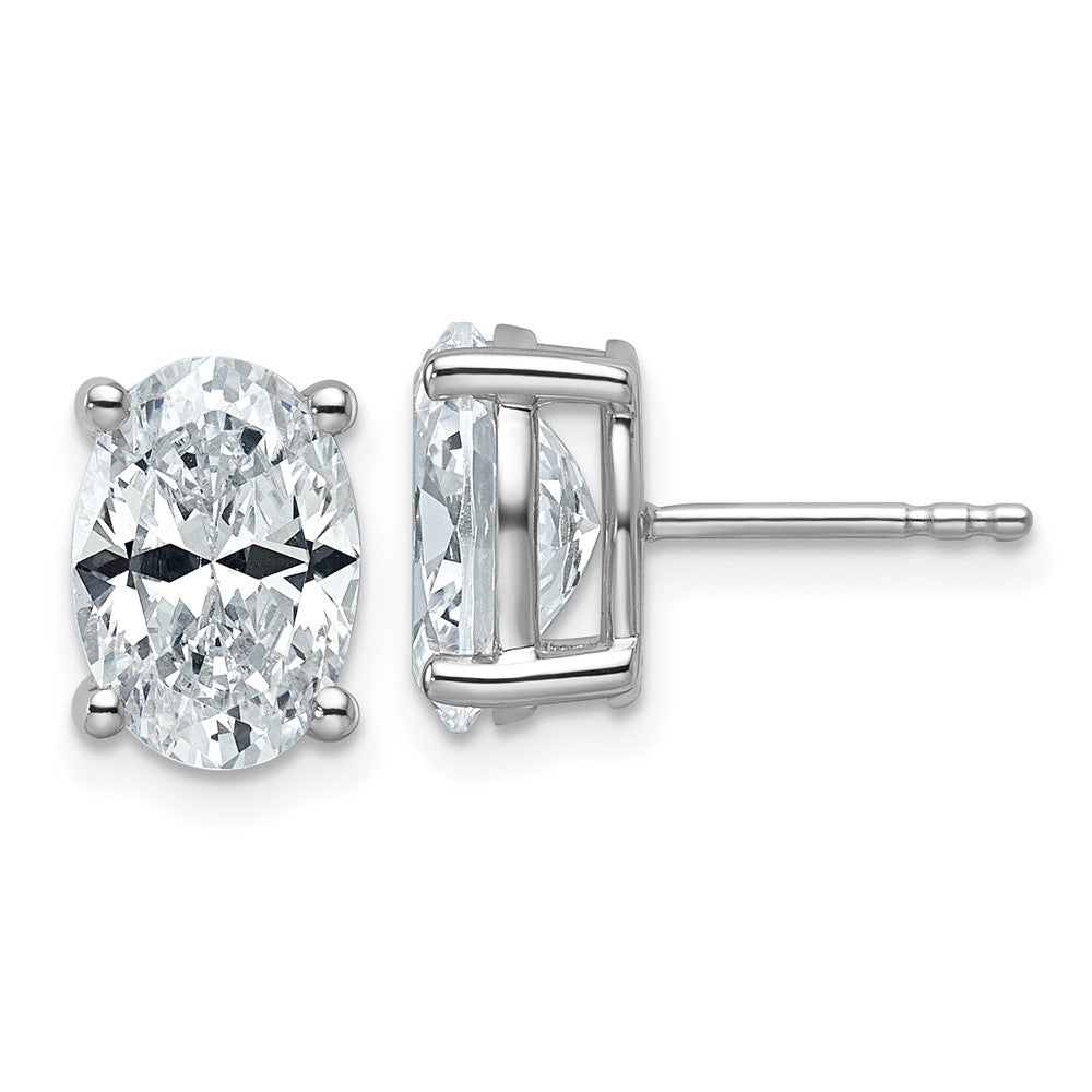 14kw 4 ctw Cert Lab Grown Dia VS/SI+ G+ Oval 4 Prong Hvy Wt Earring-EM8799-400C-WLG