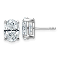 14kw 4 ctw Cert Lab Grown Dia VS/SI+ G+ Oval 4 Prong Hvy Wt Earring-EM8799-400C-WLG
