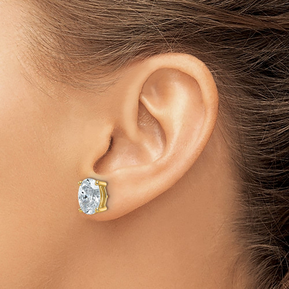 14ky 5 ctw Cert Lab Grown Dia VS/SI+ G+ Oval 4 Prong Hvy Wt Earring-EM8799-500C-LG