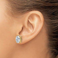 14ky 5 ctw Cert Lab Grown Dia VS/SI+ G+ Oval 4 Prong Hvy Wt Earring-EM8799-500C-LG