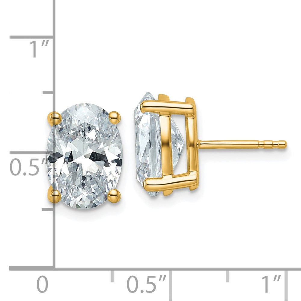 14ky 5 ctw Cert Lab Grown Dia VS/SI+ G+ Oval 4 Prong Hvy Wt Earring-EM8799-500C-LG