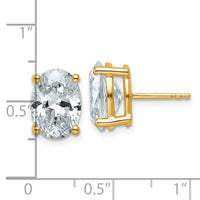 14ky 5 ctw Cert Lab Grown Dia VS/SI+ G+ Oval 4 Prong Hvy Wt Earring-EM8799-500C-LG
