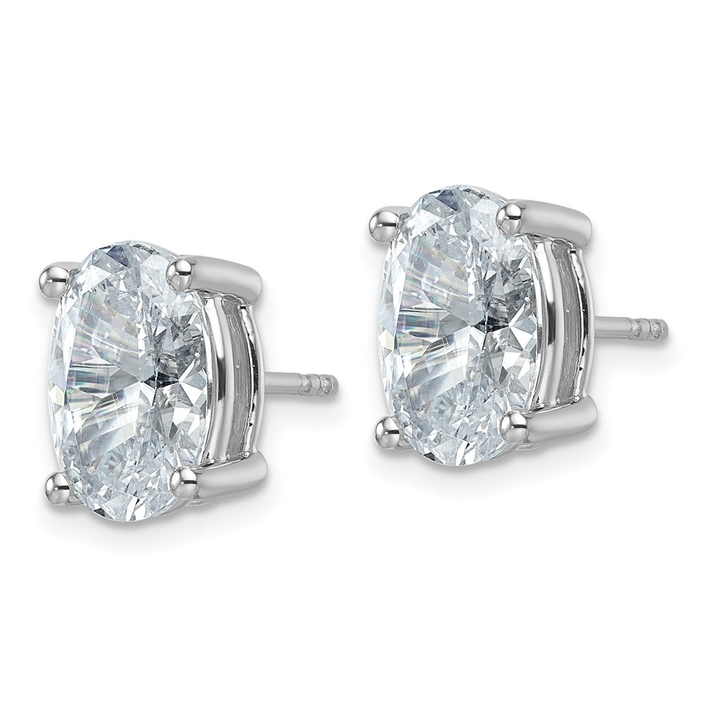 14kw 6 ctw Cert Lab Grown Dia VS+ F+ Oval 4 Prong Hvy Wt Earring-EM8799-600C-WLD