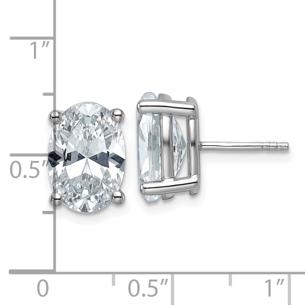 14kw 6 ctw Cert Lab Grown Dia VS/SI+ G+ Oval 4 Prong Hvy Wt Earring-EM8799-600C-WLG