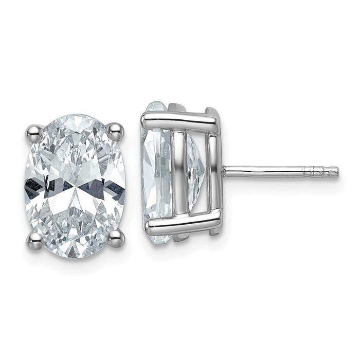 14kw 6 ctw Cert Lab Grown Dia VS+ F+ Oval 4 Prong Hvy Wt Earring-EM8799-600C-WLD
