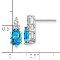 14K White Gold Diamond and Blue Topaz Post Earrings-EM9791-BT-017-WAA
