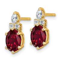 14K Diamond and Lab Created Ruby Post Earrings-EM9791-CRU-017-YAA