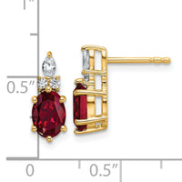14K Diamond and Lab Created Ruby Post Earrings-EM9791-CRU-017-YAA