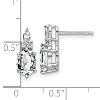 14K White Gold Diamond and White Topaz Post Earrings-EM9791-WT-017-WAA