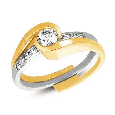 White & Yellow Gold Engagement Ring