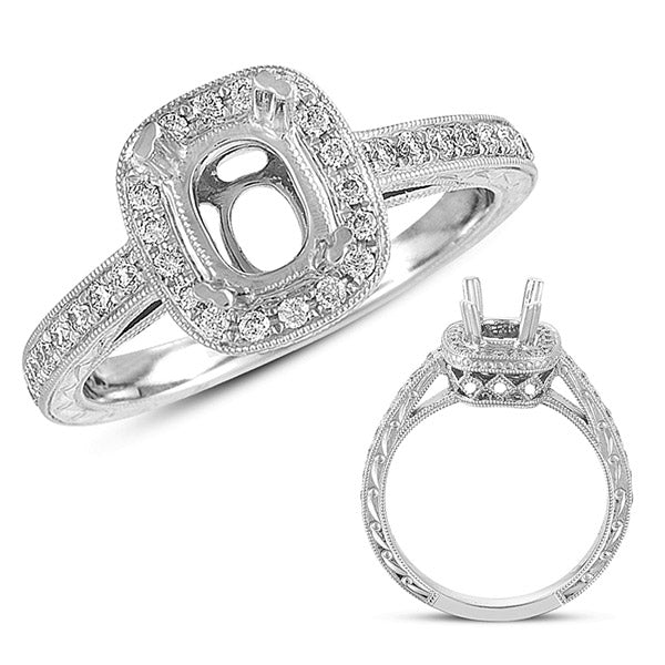 White Gold Pave Engagement Ring