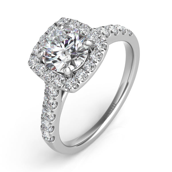 White Gold Halo Engagement Ring