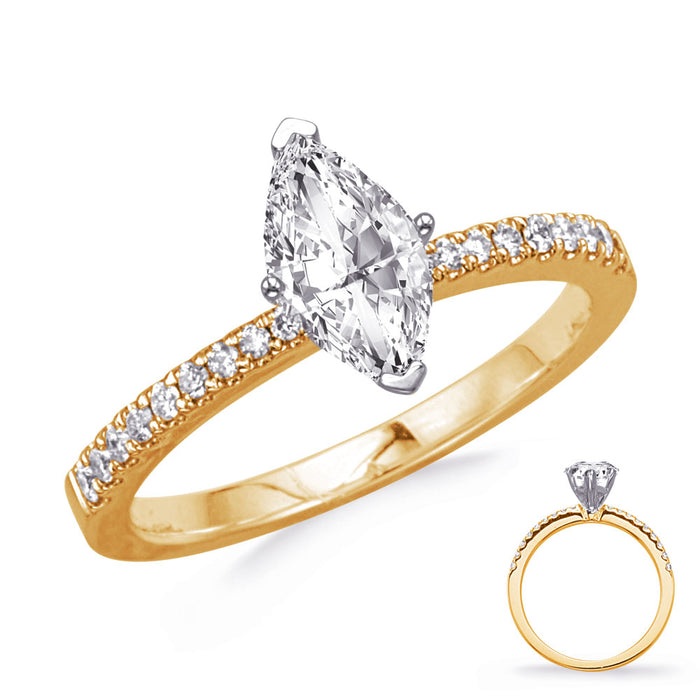 White & Yellow  Gold Engagement Ring
