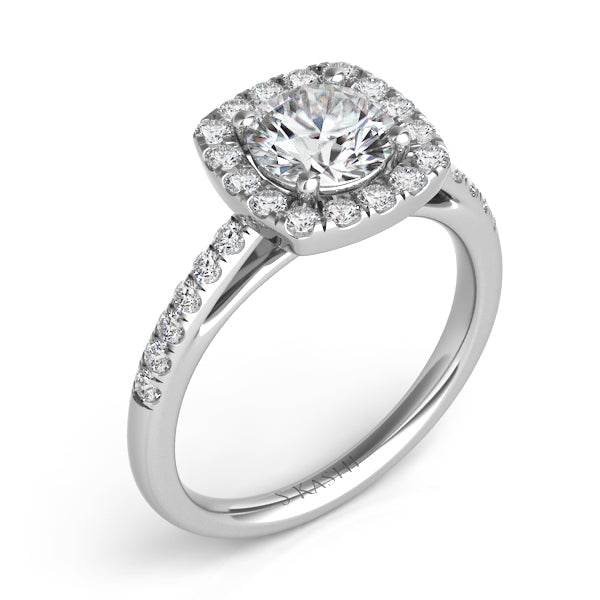 White Gold Halo Engagement Ring