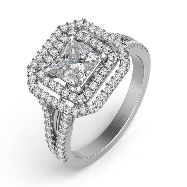 White Gold Halo Engagement Ring