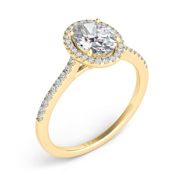 Yellow Gold Halo Engagement Ring