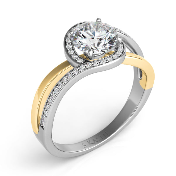 White & Yellow Gold Engagement Ring