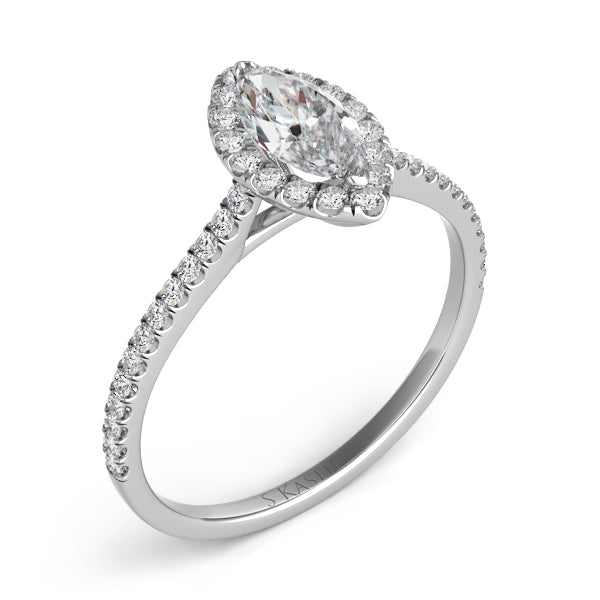 White Gold Halo Engagement Ring