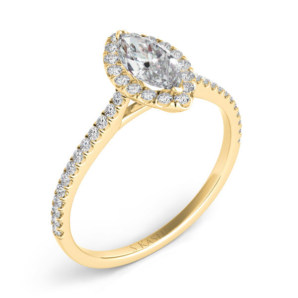 Yellow Gold Halo Engagement Ring