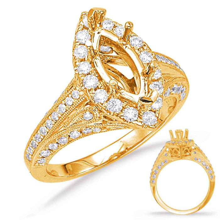 Yellow Gold Halo Engagement Ring