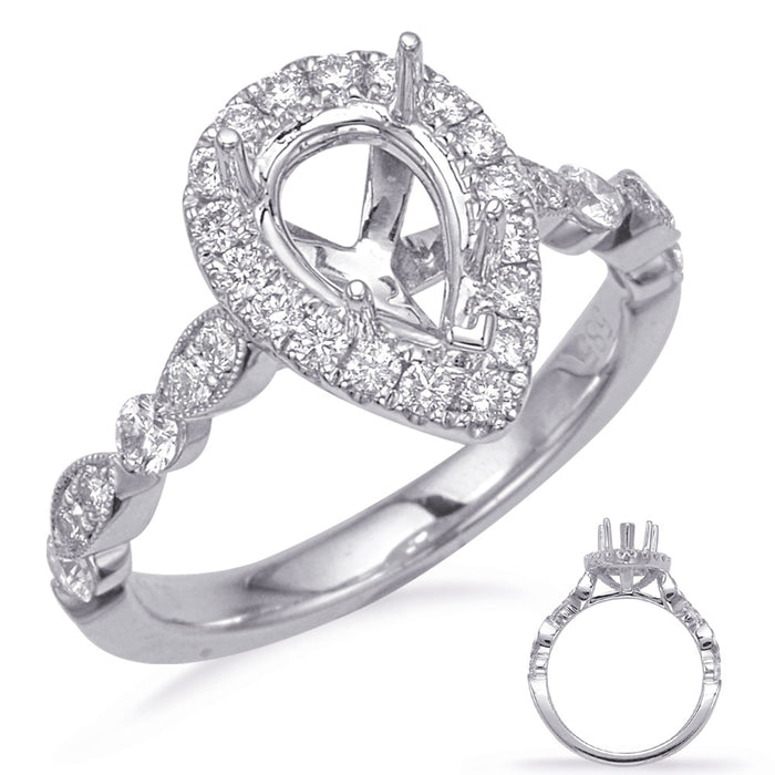 White Gold Halo Engagement Ring