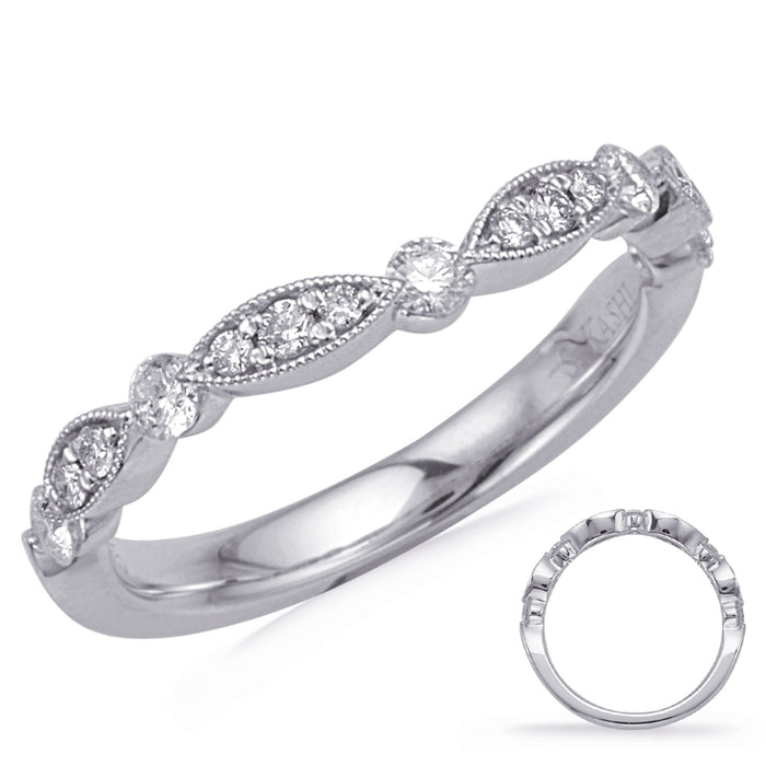 White Gold Matching Curved Band
