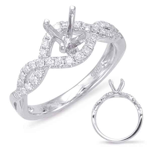 White Gold Halo Engagement Ring