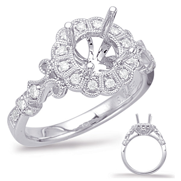 White Gold Halo Engagement Ring
