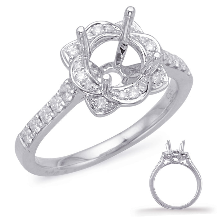 White Gold Halo Engagement Ring