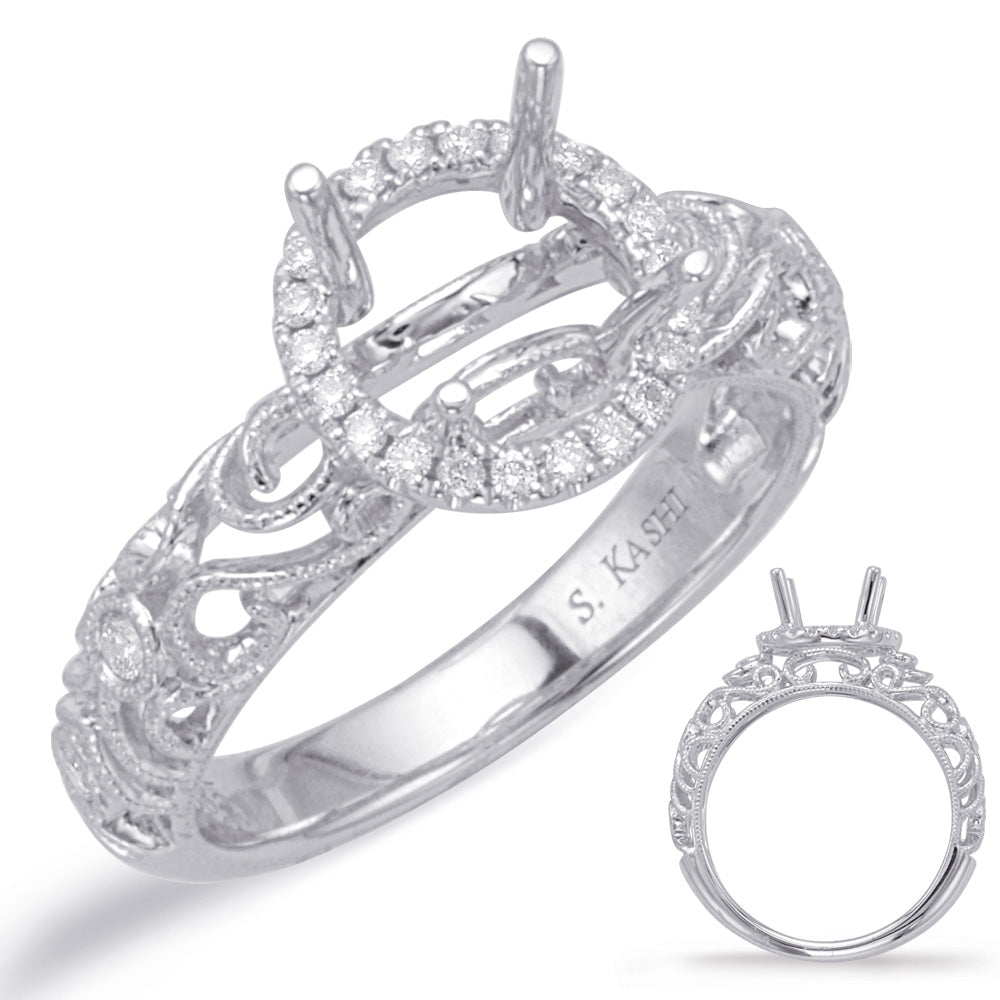 White Gold Halo Engagement Ring