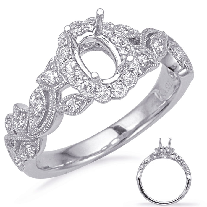 White Gold Halo Engagement Ring