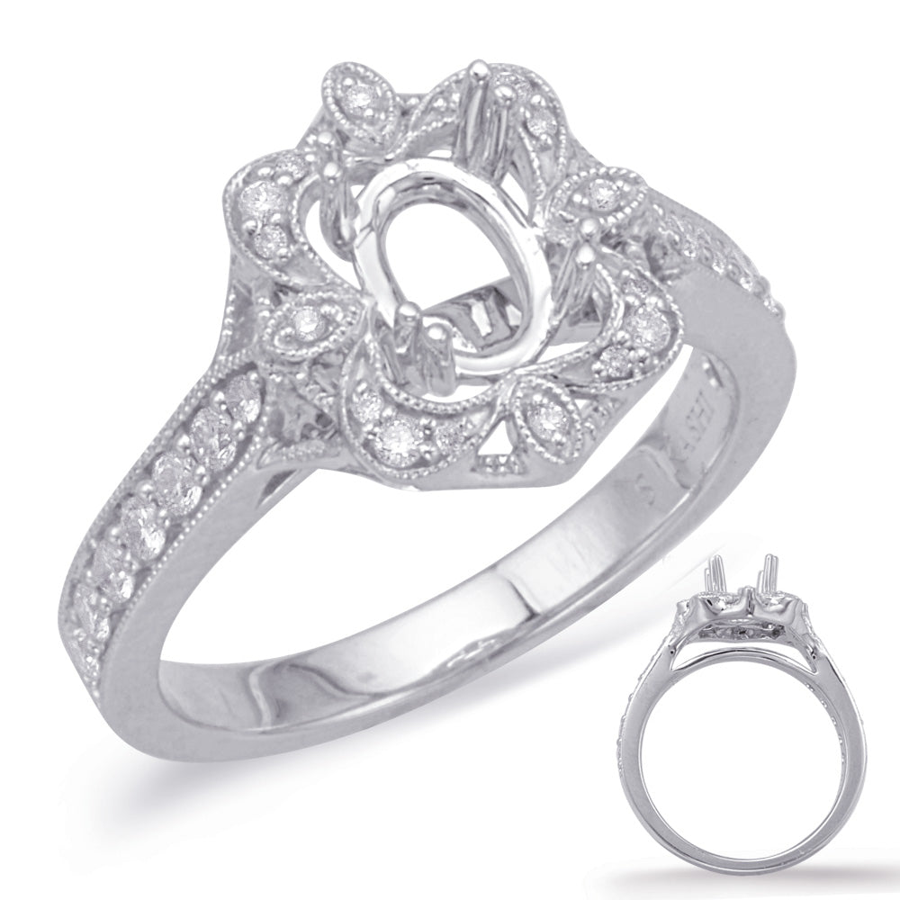 White Gold Halo Engagement Ring