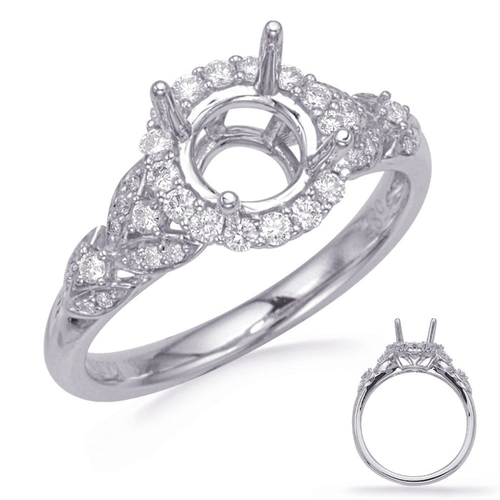 White Gold Halo Engagement Ring