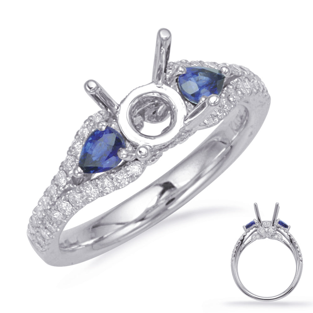 White Gold Sapphire & Diamond Ring