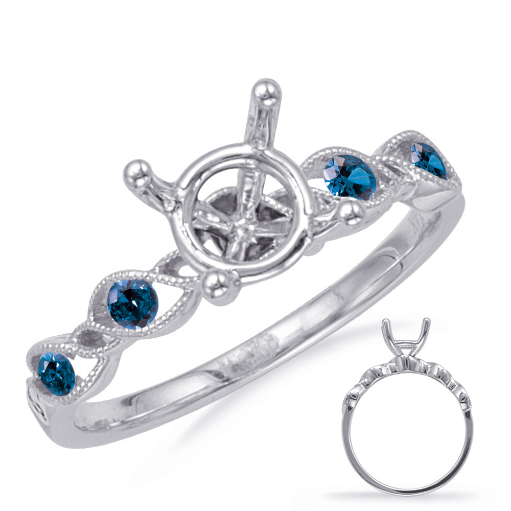 White Gold Engagement Ring With Sapp