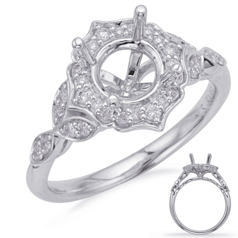 White Gold Halo Engagement Ring