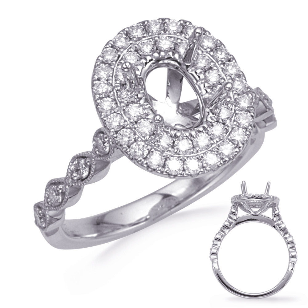 White Gold Halo Engagement Ring