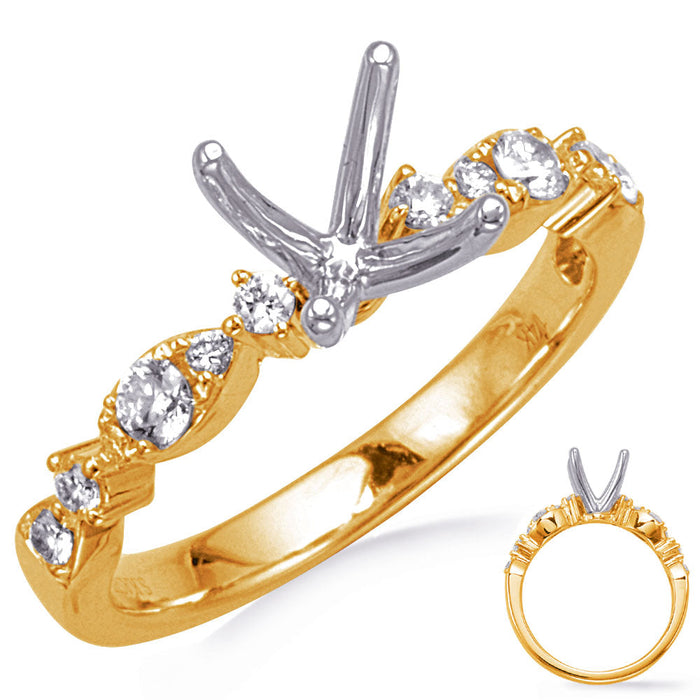 Yellow and White Gold Engagement Ring
