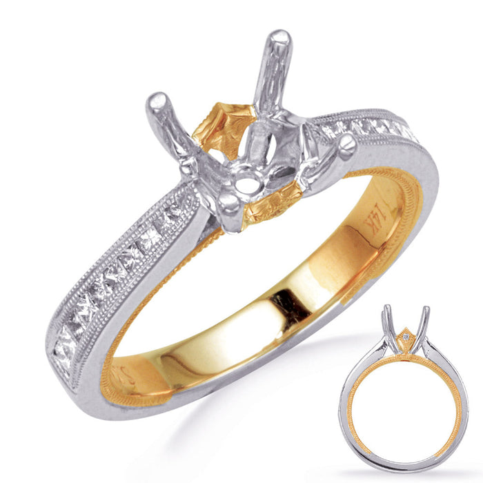 Yellow & White Diamomd Engagement Ring
