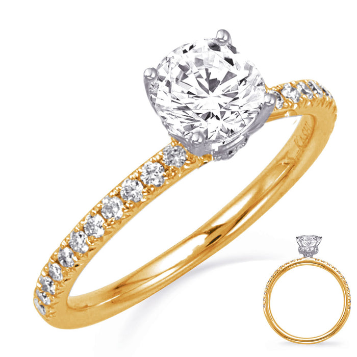 Yellow and White Gold Engagement Ring